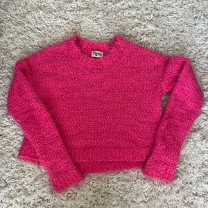 Show Me Your Mumu Varsity Pink Knubby Knit Sweater